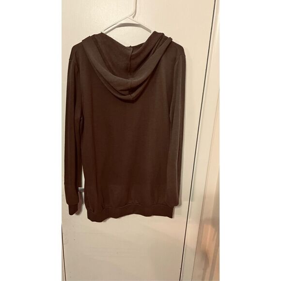 Cotton On Lace Neck Kangaroo Pouch Green Hooded Sweatshirt SZ S - Picture 8 of 9